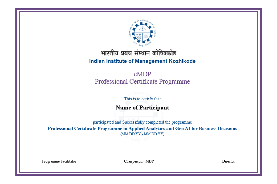 <span>Earn a Prestigious IIM Kozhikode’s Programme Certification</span>